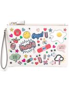 Anya Hindmarch All Over Wink Stickers Clutch - White