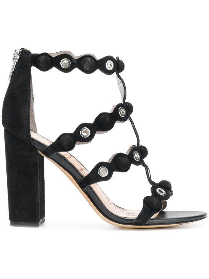 Sam Edelman Strappy Eyelets Sandals - Black