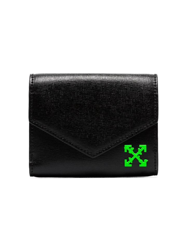Off-white Black Envelope Front Grosgrain Leather Wallet