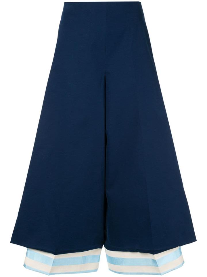 Delpozo Flared Cropped Trousers - Blue