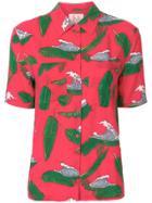 Zoe Karssen Wave And Palm Leaf Print Shirt - Red