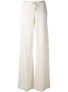 Loro Piana - Drawstring Wide-legged Knitted Trousers - Women - Silk/linen/flax/cashmere - 44, Nude/neutrals, Silk/linen/flax/cashmere