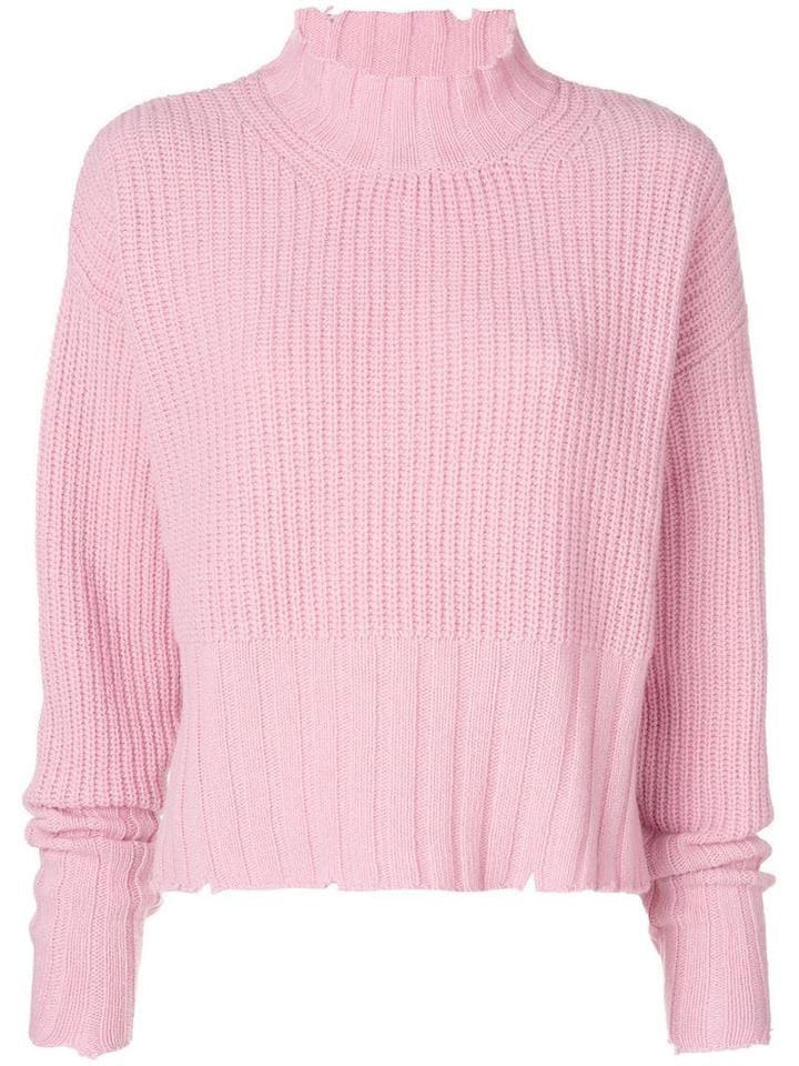 Msgm Long-sleeve Knitted Sweater - Pink