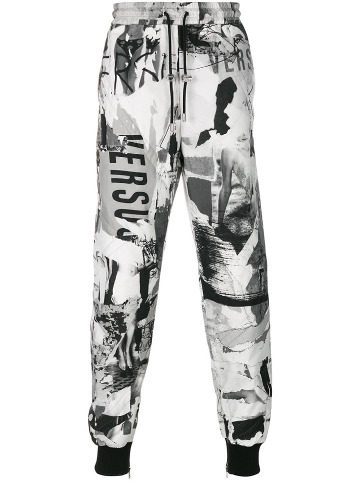 Versus Logo Print Track Pants - White