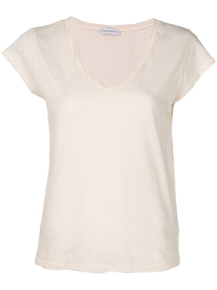 Fine Edge V-neck T-shirt - Neutrals