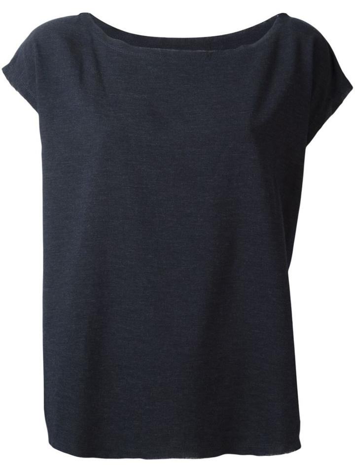 Mm6 Maison Margiela Wide Square Top, Women's, Size: 40, Blue, Viscose