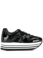 Hogan Houndstooth Print Sneakers - Black