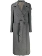 Tagliatore Belted Robe Coat - Grey