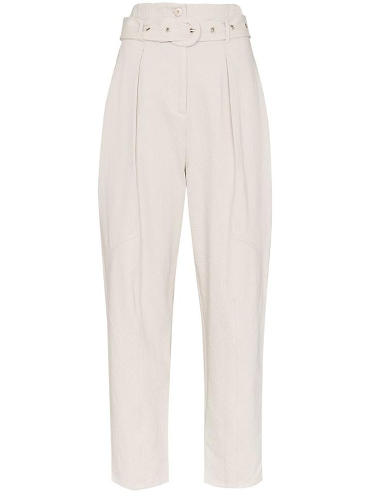 Low Classic Belted High-rise Trousers - Grey
