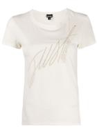 Just Cavalli Embroidered Logo Slim-fit T-shirt - Neutrals