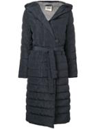 Semicouture Belted Quilted Coat - Blue