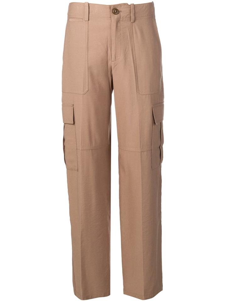 Vince Wide Leg Cargo Trousers - Brown