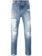 Palm Angels Distressed Jeans, Men's, Size: 33, Blue, Cotton/polyester