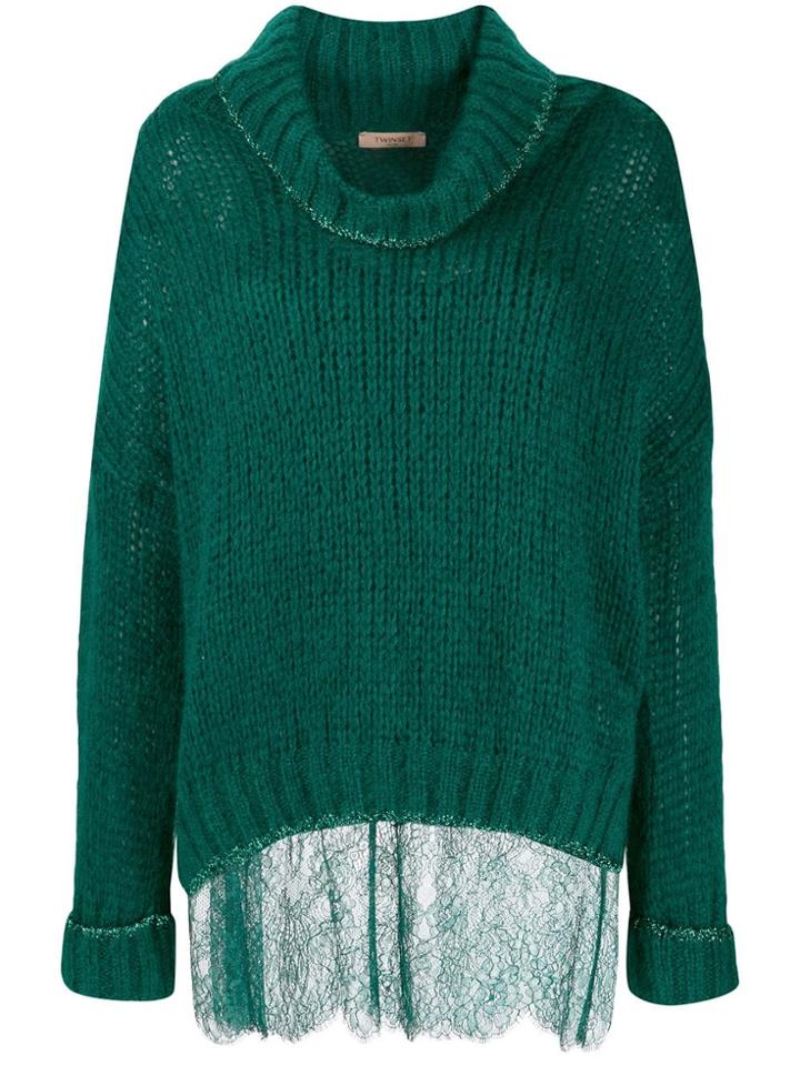 Twin-set Knit Roll-neck Jumper - Green