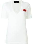Dsquared2 V-neck T-shirt, Women's, Size: Xs, White, Cotton