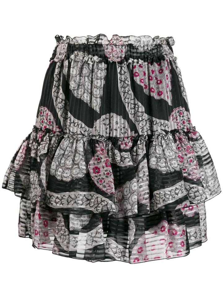 Isabel Marant Ruffle Tiered Skirt - Black