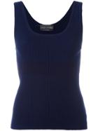 Claude Montana Vintage Ribbed Tank Top - Blue