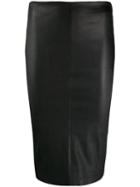 Arma Leather Pencil Skirt - Black