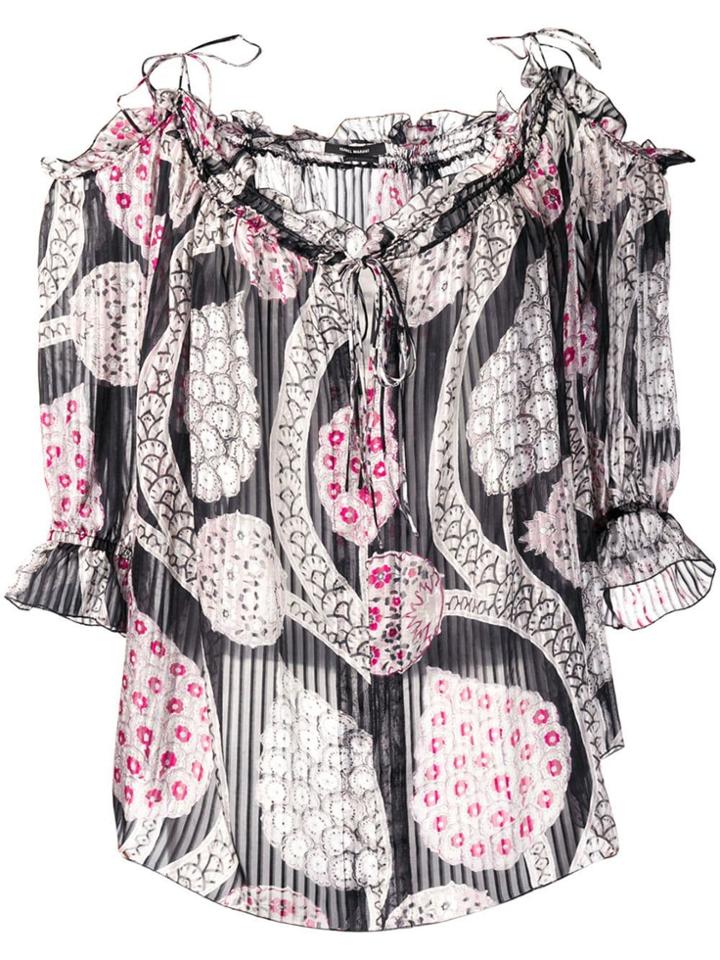 Isabel Marant Pleated Peasant Blouse - Black