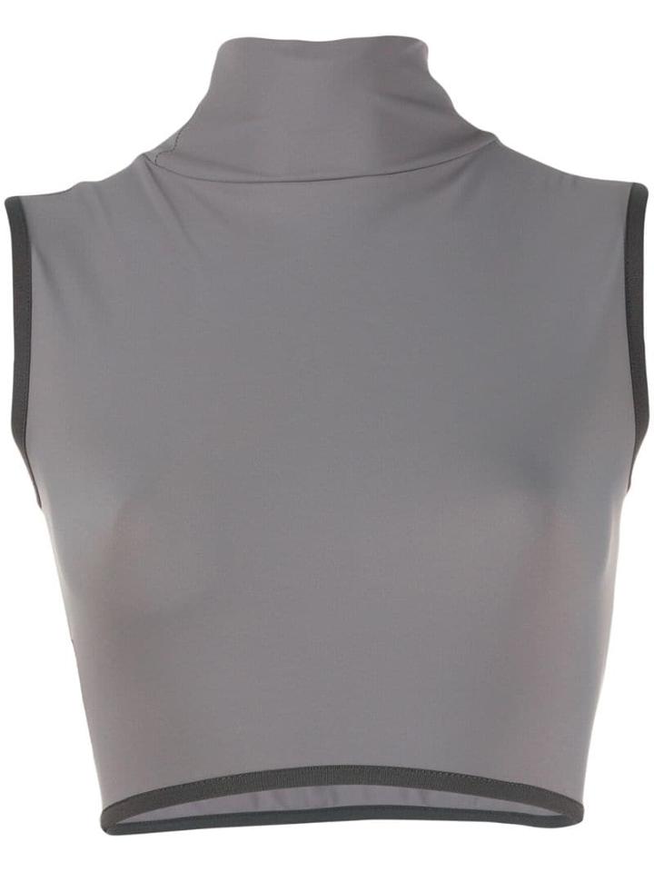 A-cold-wall* Cropped Mock Neck Top - Grey