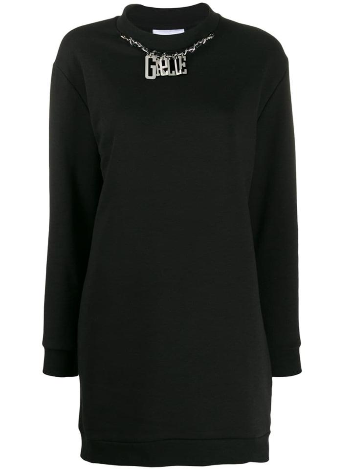 Gaelle Bonheur Logo Sweatshirt Dress - Black