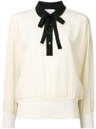 Red Valentino Pussy Bow Button Blouse - White