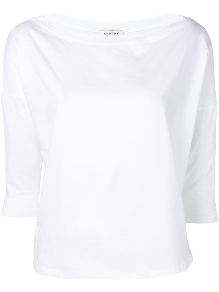 Snobby Sheep Draped Slim-fit Sweater - White