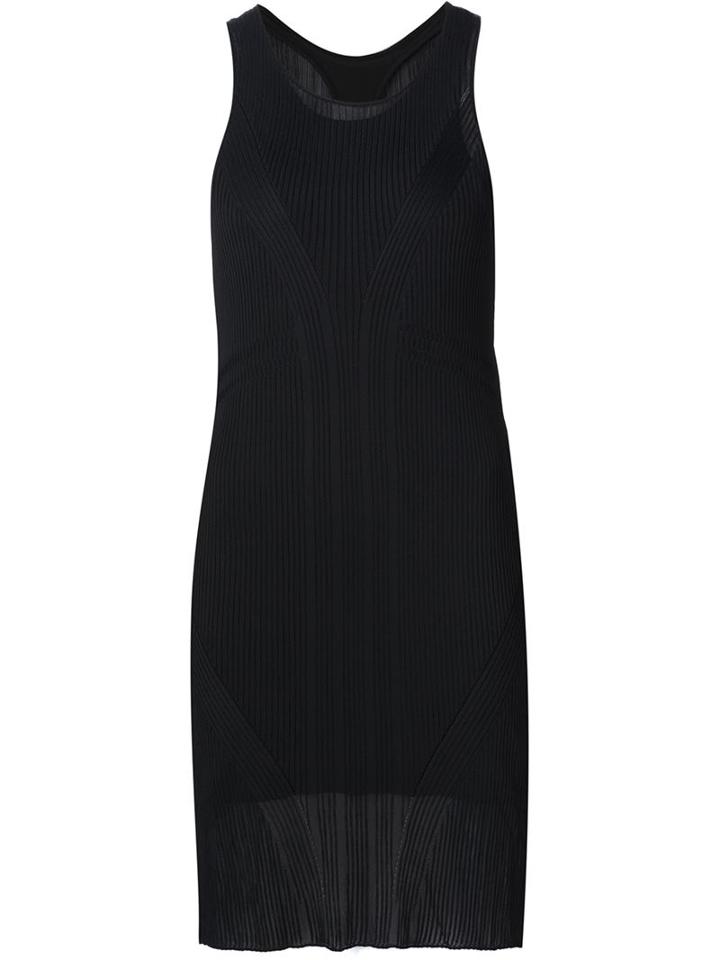Vera Wang Ribbed Tank Dress, Women's, Size: Small, Black, Viscose
