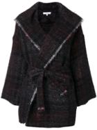 Iro - Check Frayed Edge Coat - Women - Cotton/polyamide/mohair/alpaca - 38, Black, Cotton/polyamide/mohair/alpaca