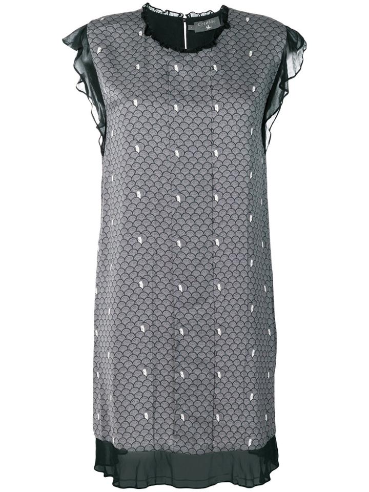 Cotélac Scallop Print Dress - Grey
