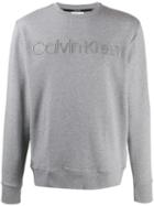 Calvin Klein Logo Embroidered Sweatshirt - Grey