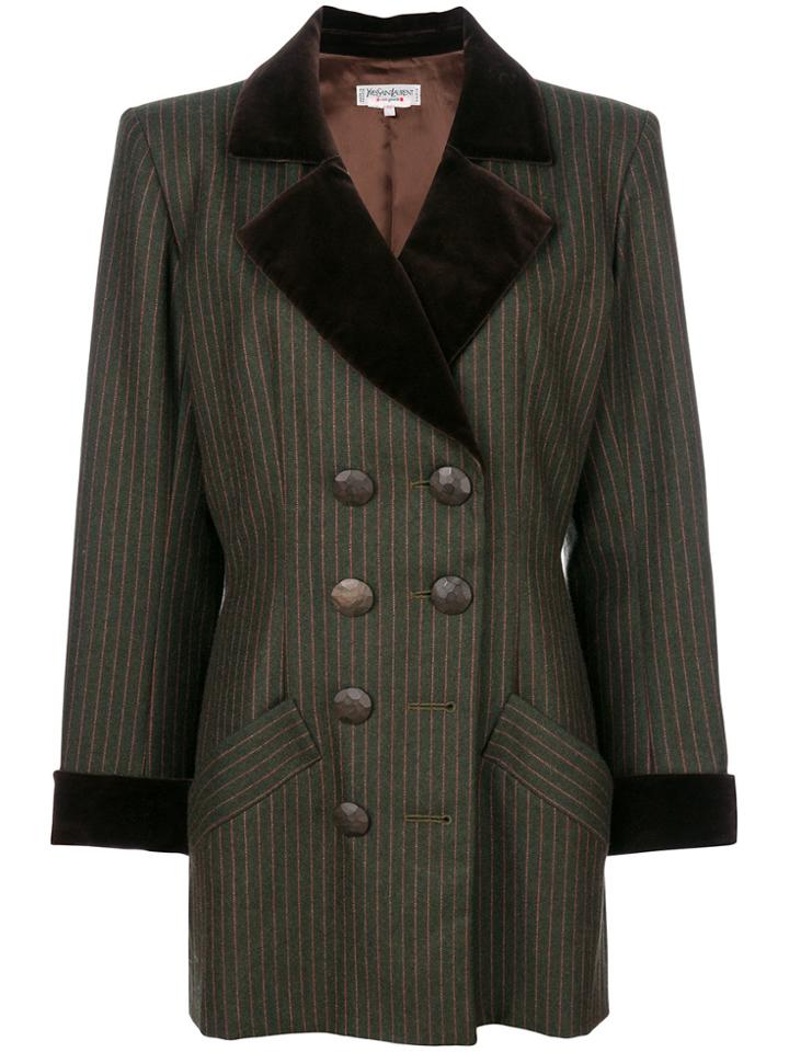 Yves Saint Laurent Vintage Pinstriped Jacket - Green