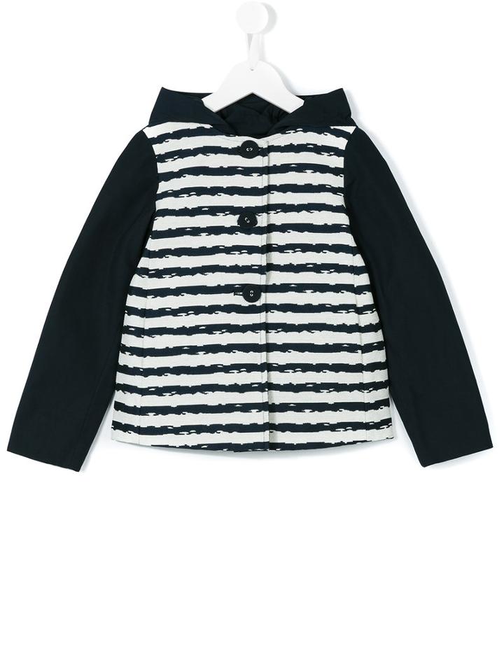 Herno Kids - Striped Jacket - Kids - Cotton/acrylic/polyamide/other Fibers - 8 Yrs, Blue