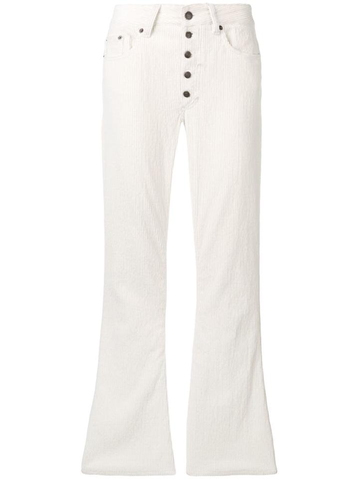 Mm6 Maison Margiela Button-up Flared Corduroy Trousers - White