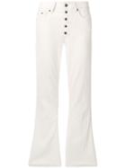 Mm6 Maison Margiela Button-up Flared Corduroy Trousers - White