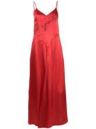 Mm6 Maison Margiela Glitter Logo Slip Dress - Red
