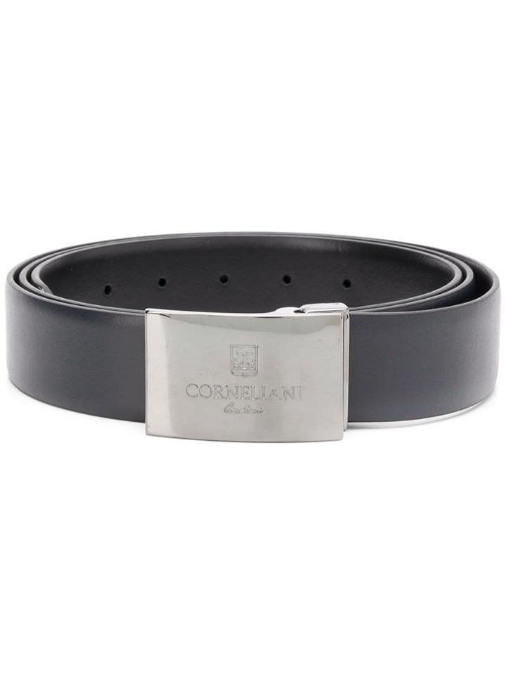 Corneliani Engraved Buckle Belt - Black