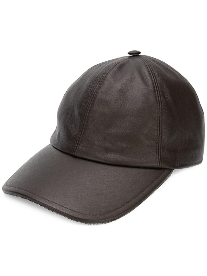 Fabiana Filippi Metallic Trim Baseball Cap - Brown