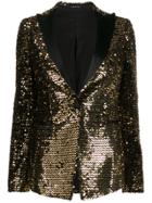 Tagliatore Single Breasted Embellished Blazer - Gold