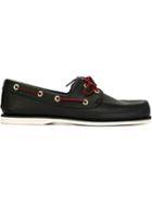 Timberland Contrast Ties Moccasin Loafers, Men's, Size: 8.5, Black, Leather/rubber