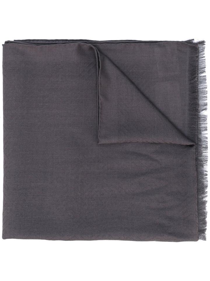 Fendi - Ff Logo Scarf - Women - Silk/wool - One Size, Grey, Silk/wool