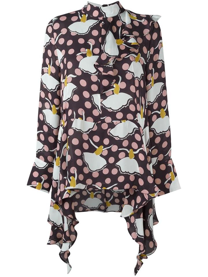 Marni Pirouette Print Blouse, Women's, Size: 44, Silk