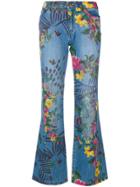 Kenzo Vintage Floral Flared Jeans - Blue