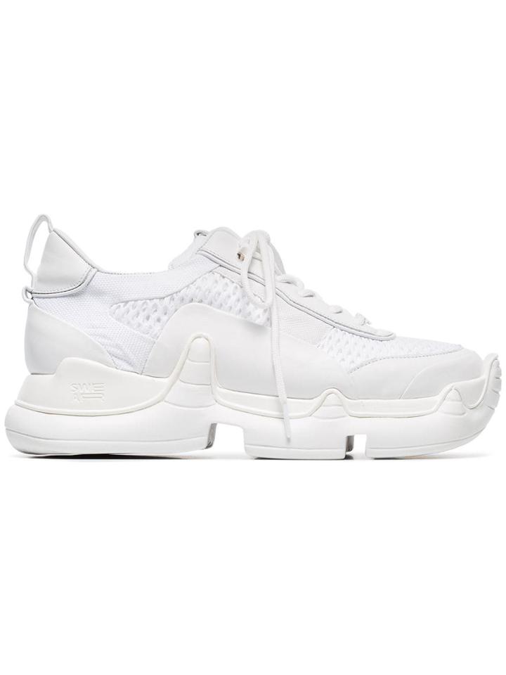 Swear White Nitro Large Mesh And Leather Sneakers