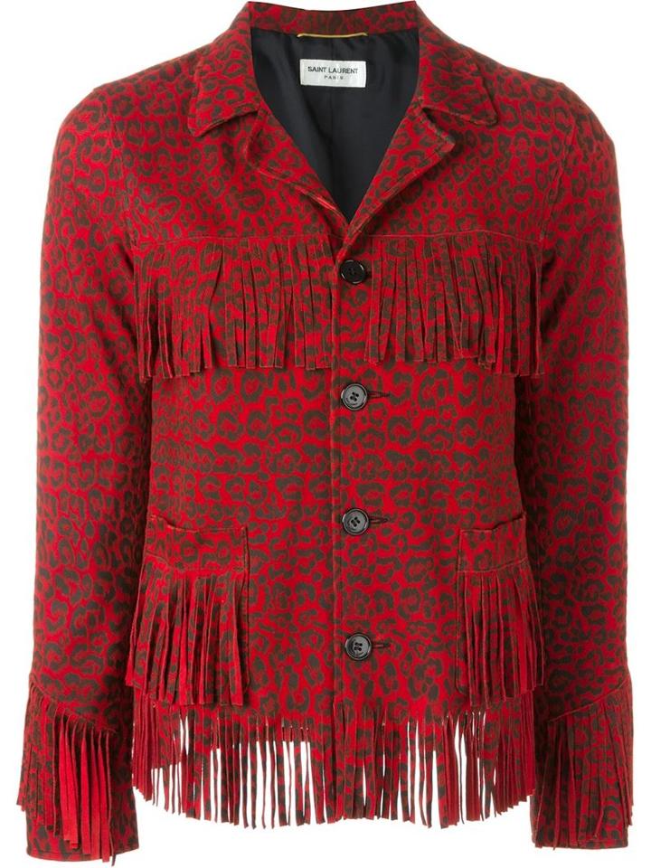 Saint Laurent 'curtis, Women's, Size: 38, Red, Goat Skin/silk