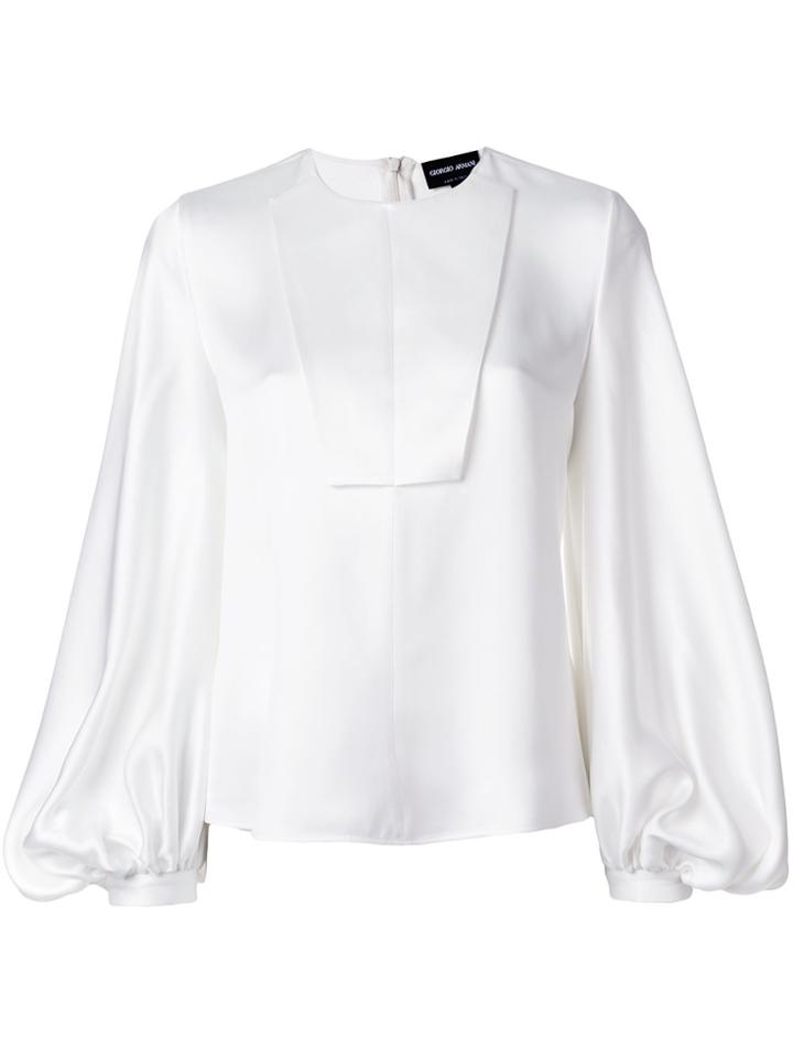 Giorgio Armani Puffy Longsleeves Blouse - White