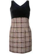 Loveless Plaid Sleeveless Dress, Women's, Size: 34, Brown, Cotton/acrylic/nylon/wool