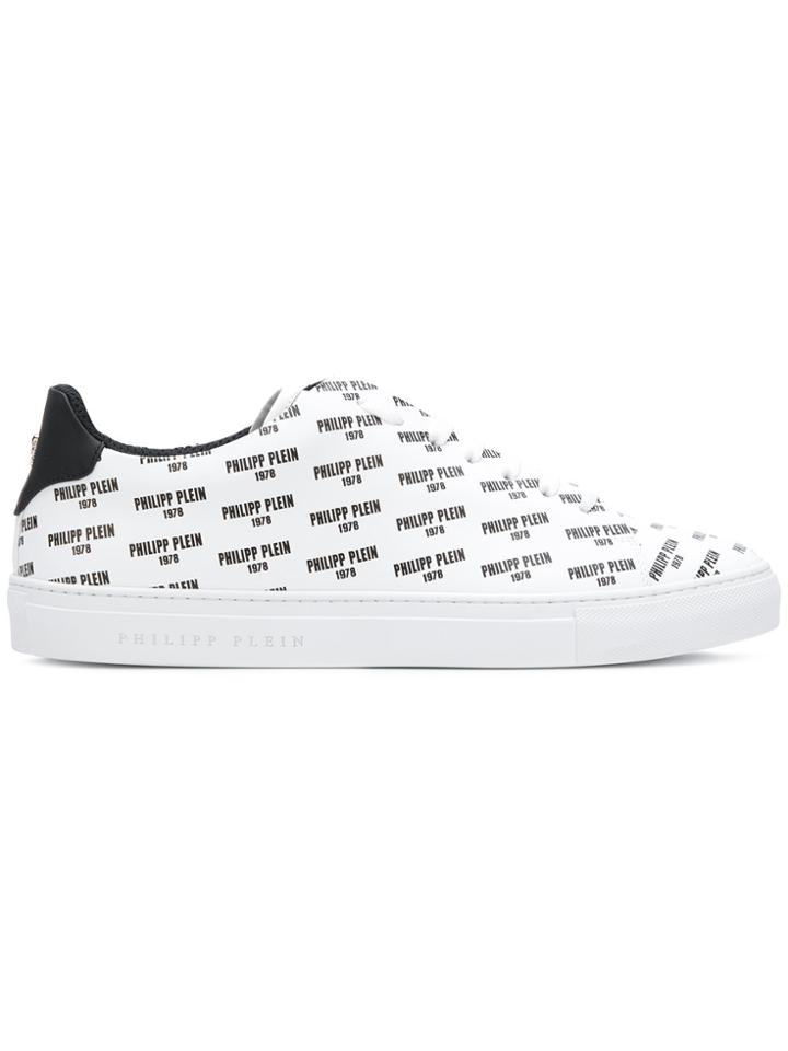 Philipp Plein Logo Stamp Sneakers - White