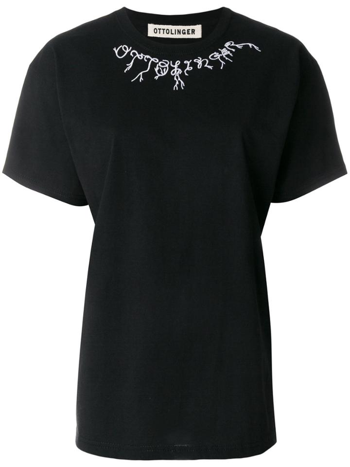 Ottolinger Embroidered Collar T-shirt - Black