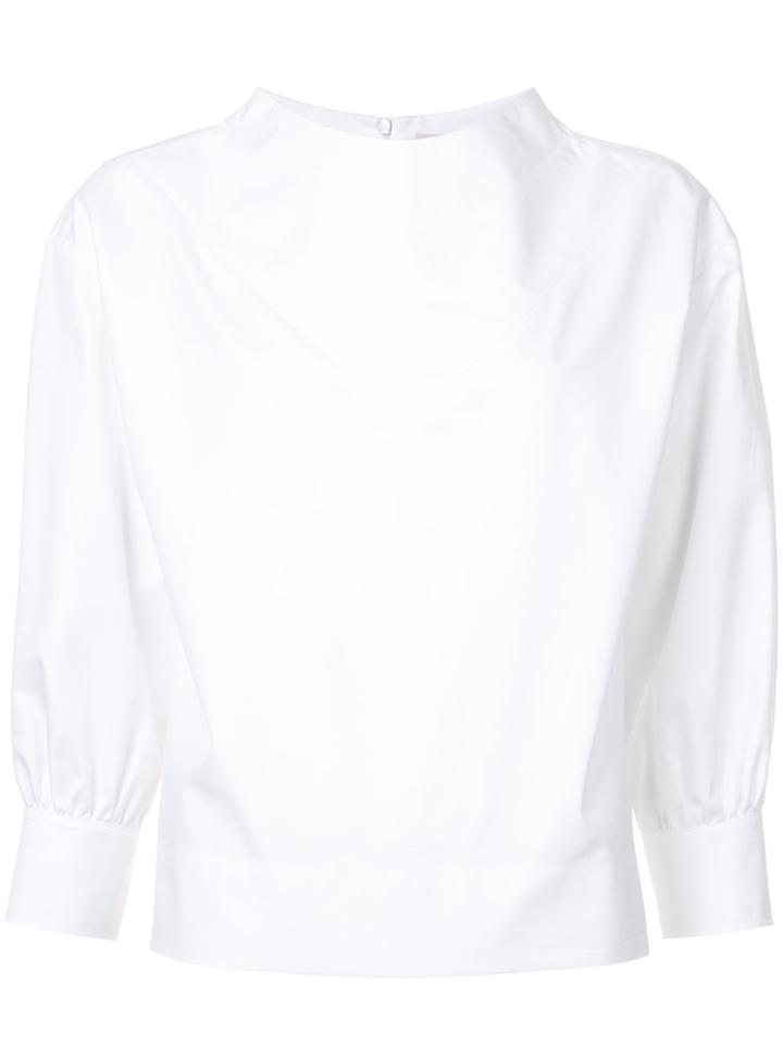 Atlantique Ascoli Three-quarter Sleeves Blouse - White